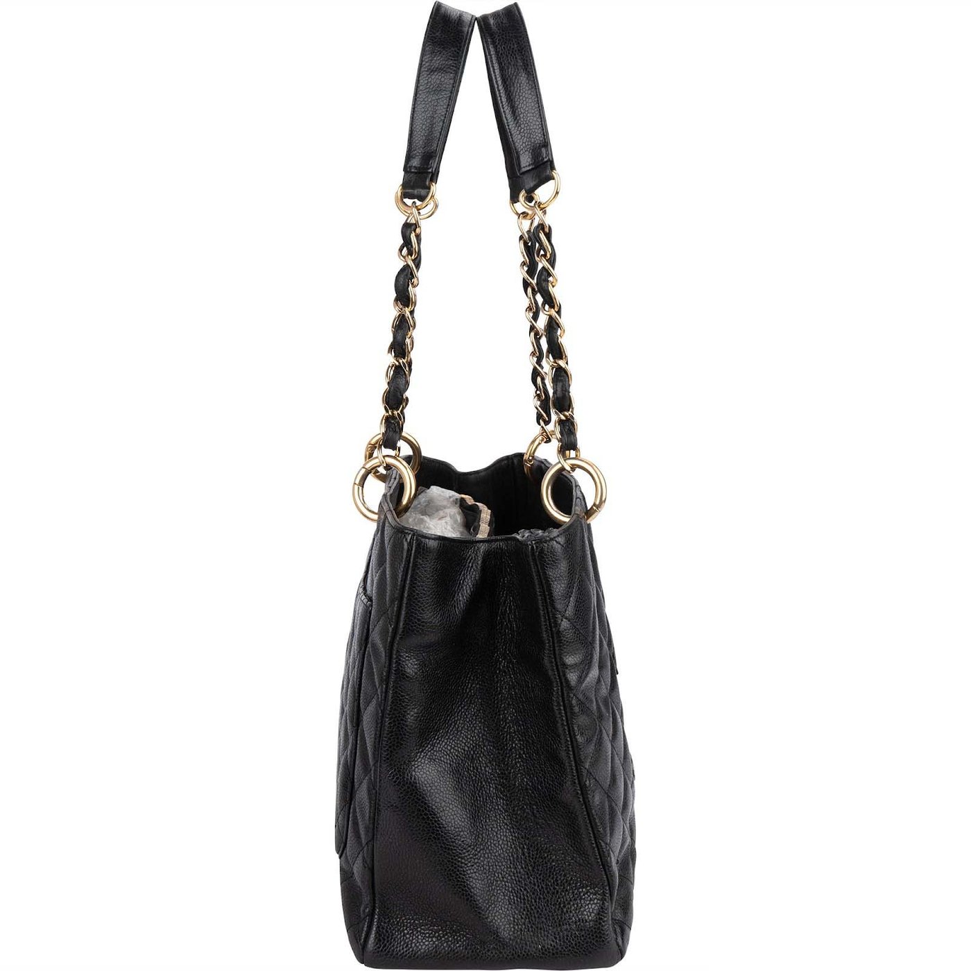 Chanel Quilted Caviar Leather Grand Shopping Tote Shoulder Bag