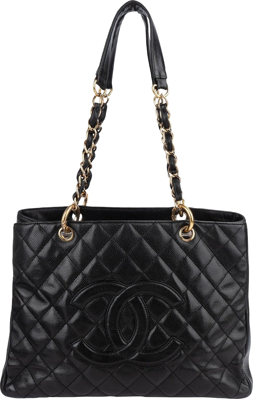 Chanel Quilted Caviar Leather Grand Shopping Tote Shoulder Bag