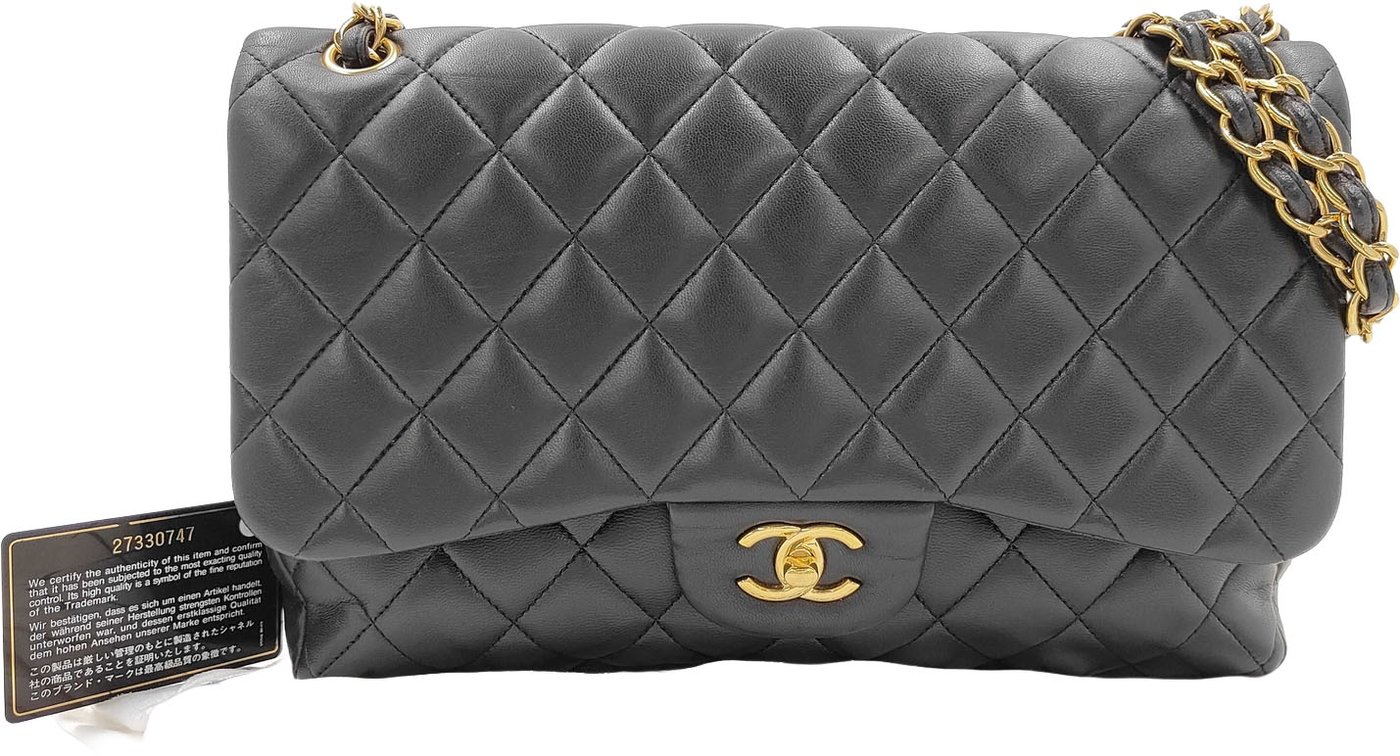 Chanel Classic Timeless Double Flap Quilted Lambskin Jumbo