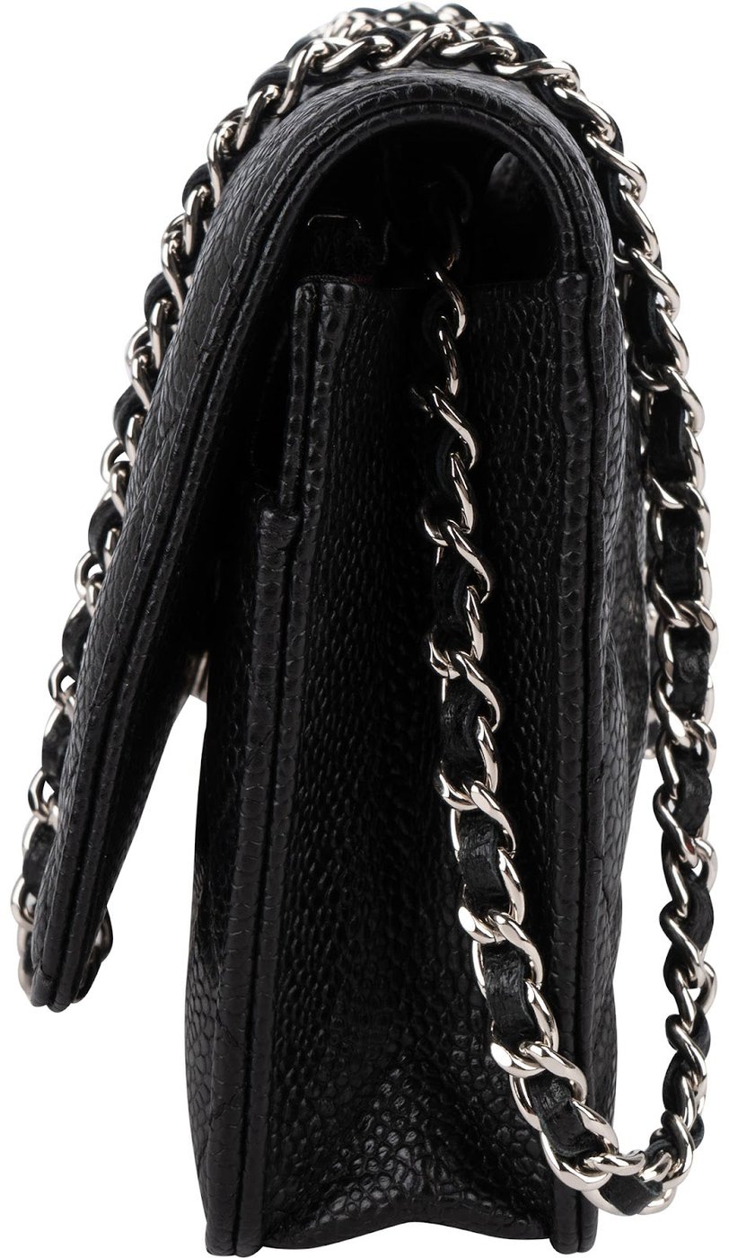 Chanel Quilted Caviar Leather Wallet on Chain Crossbody Bag