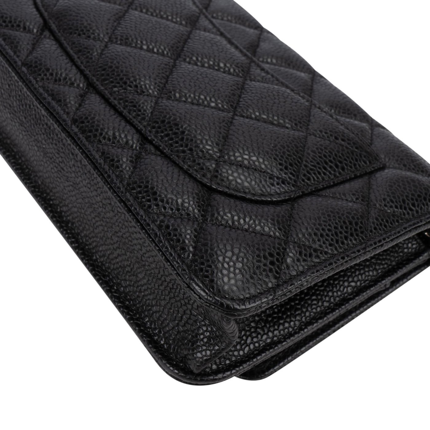 Chanel Quilted Caviar Leather Wallet on Chain Crossbody Bag