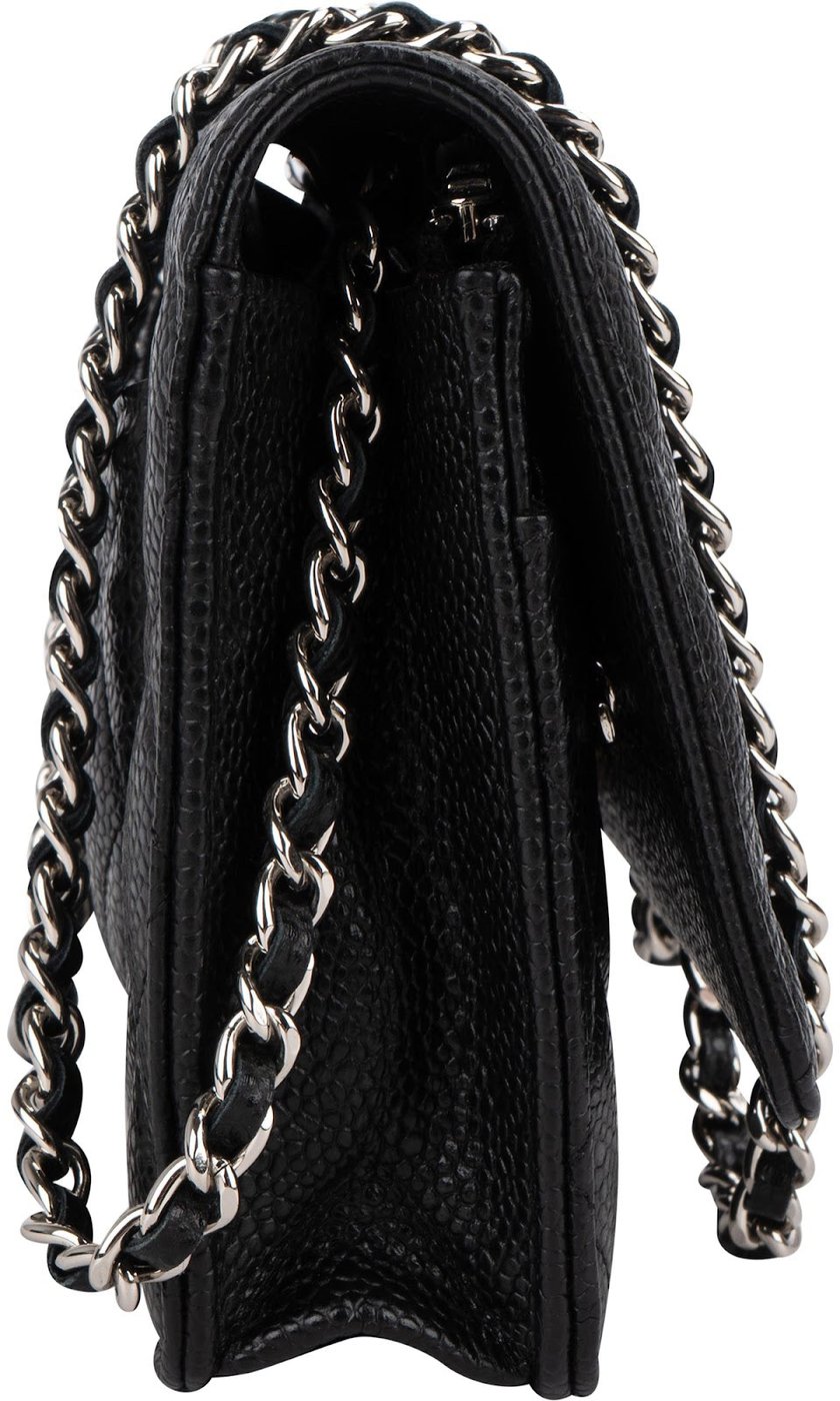 Chanel Quilted Caviar Leather Wallet on Chain Crossbody Bag