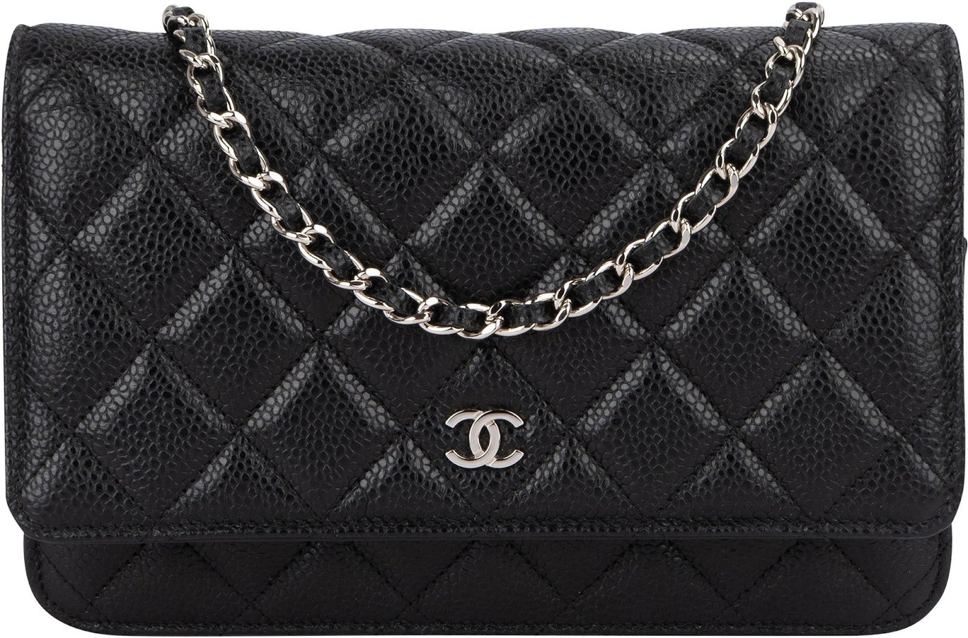 Chanel Quilted Caviar Leather Wallet on Chain Crossbody Bag