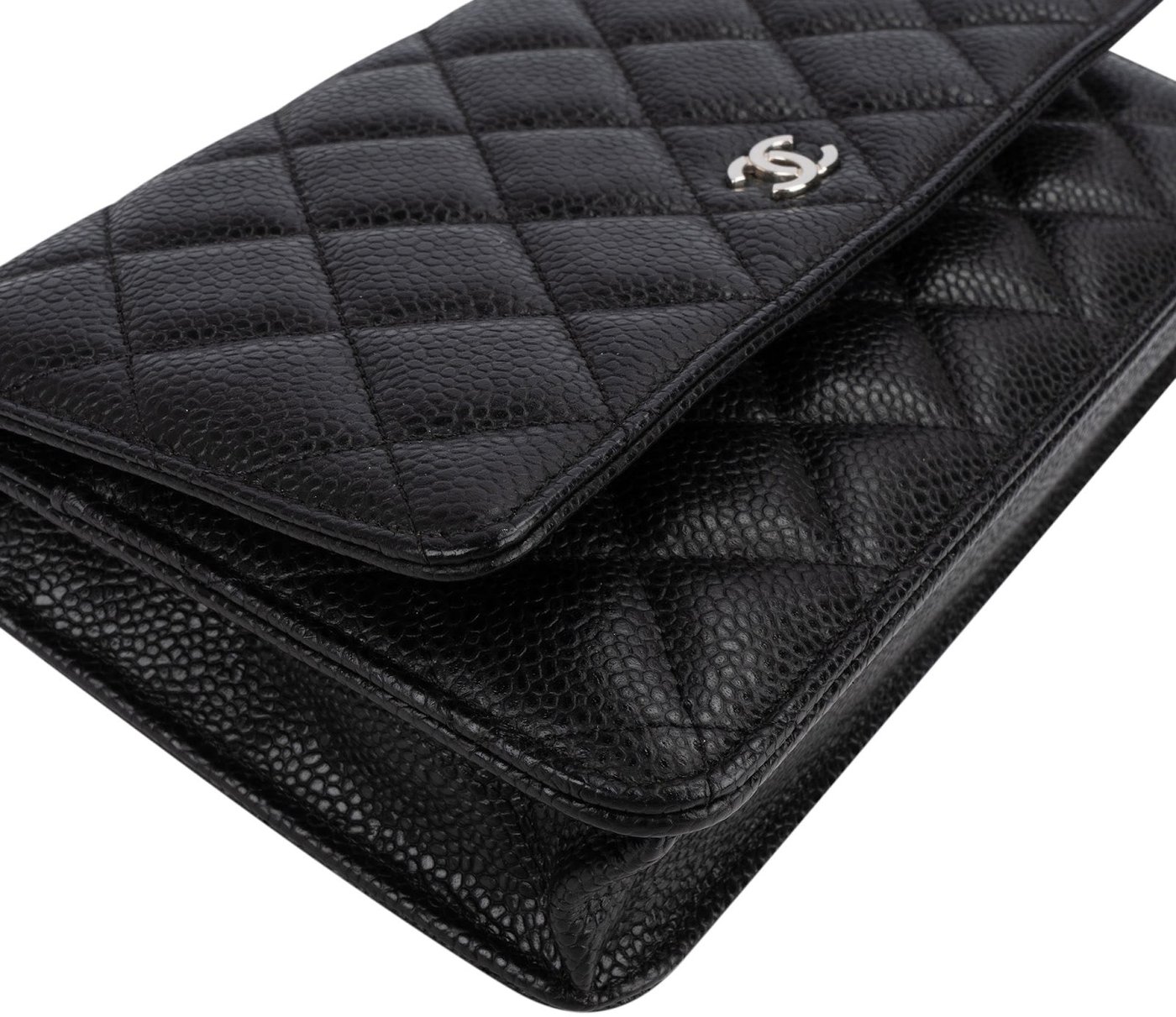 Chanel Quilted Caviar Leather Wallet on Chain Crossbody Bag
