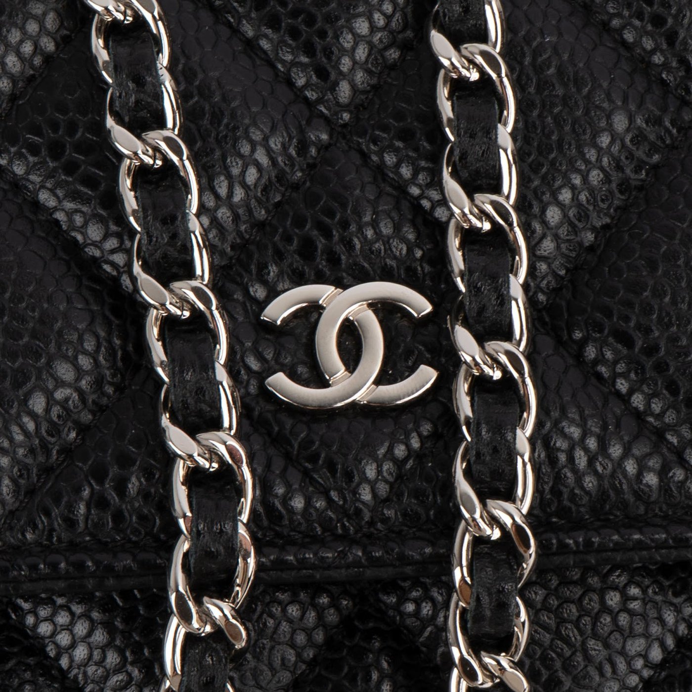 Chanel Quilted Caviar Leather Wallet on Chain Crossbody Bag