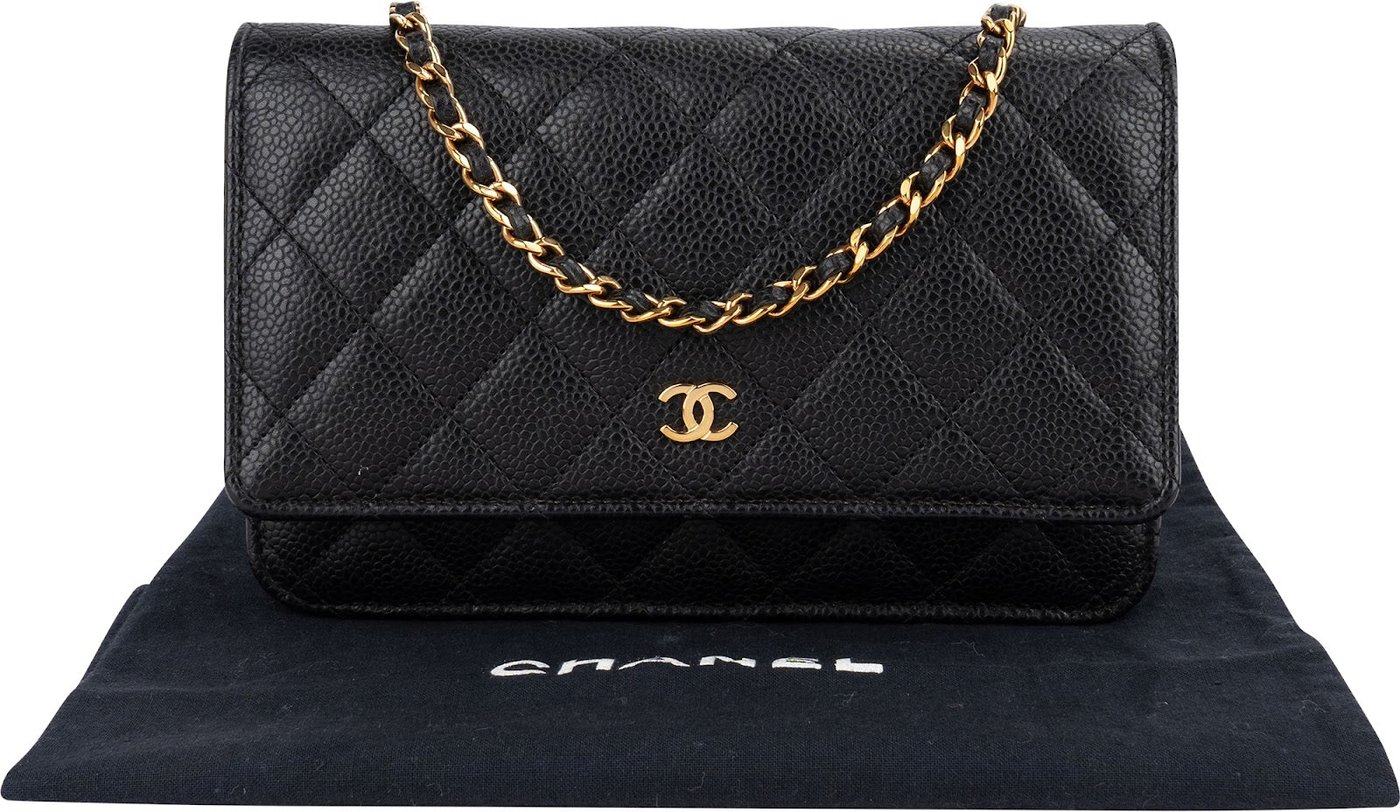 Chanel Quilted Caviar Leather Wallet On Chain Crossbody Bag