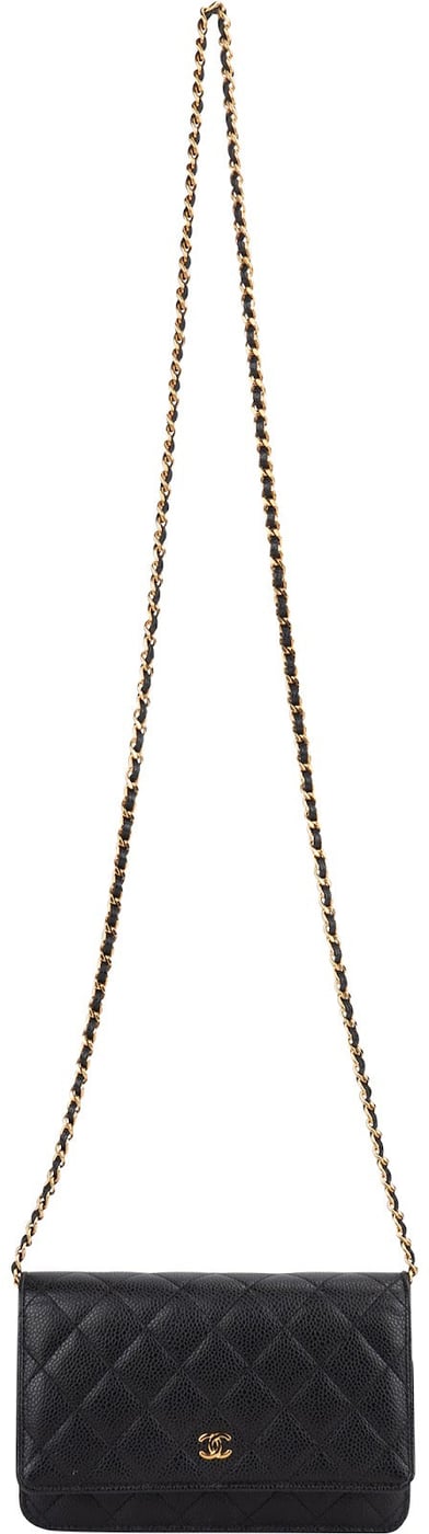 Chanel Quilted Caviar Leather Wallet On Chain Crossbody Bag