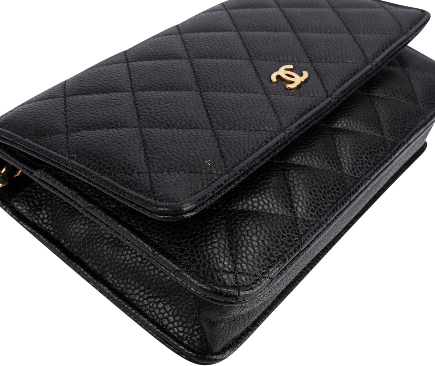 Chanel Quilted Caviar Leather Wallet On Chain Crossbody Bag