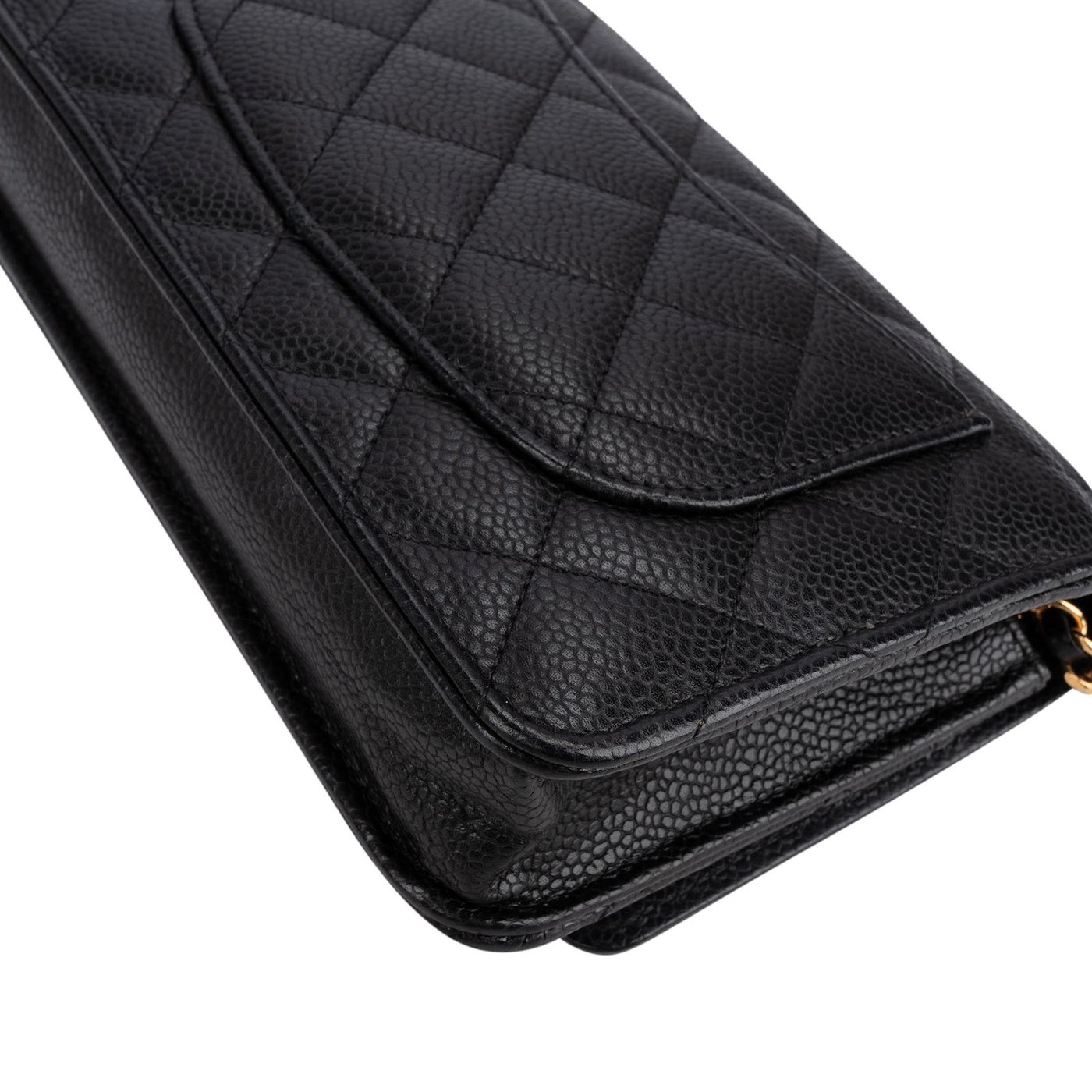 Chanel Quilted Caviar Leather Wallet On Chain Crossbody Bag