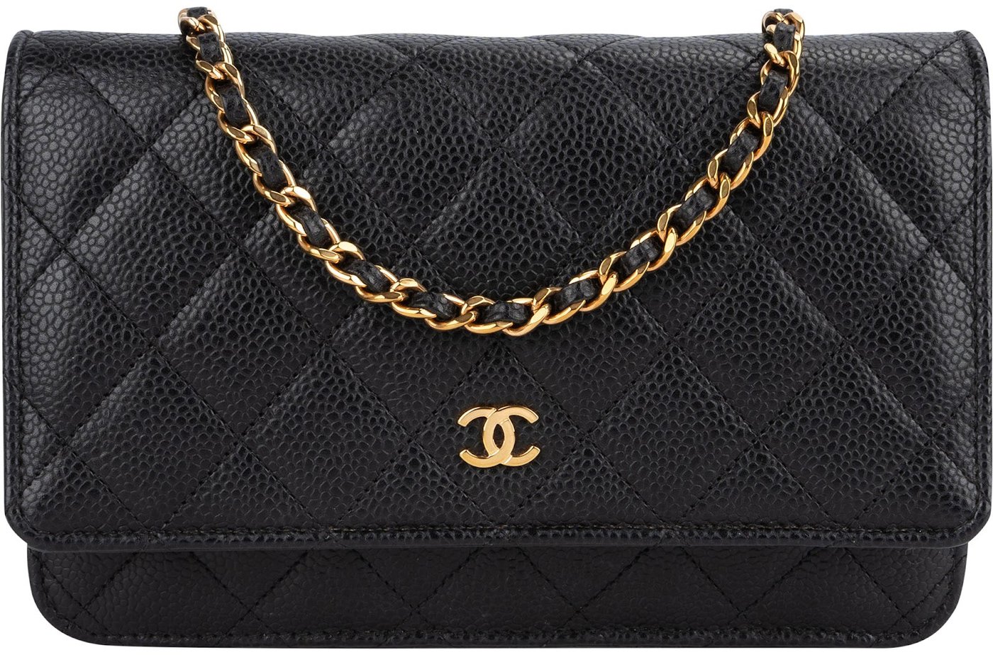 Chanel Quilted Caviar Leather Wallet On Chain Crossbody Bag