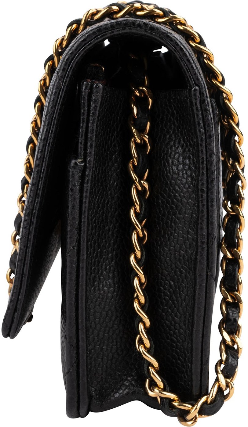 Chanel Quilted Caviar Leather Wallet On Chain Crossbody Bag