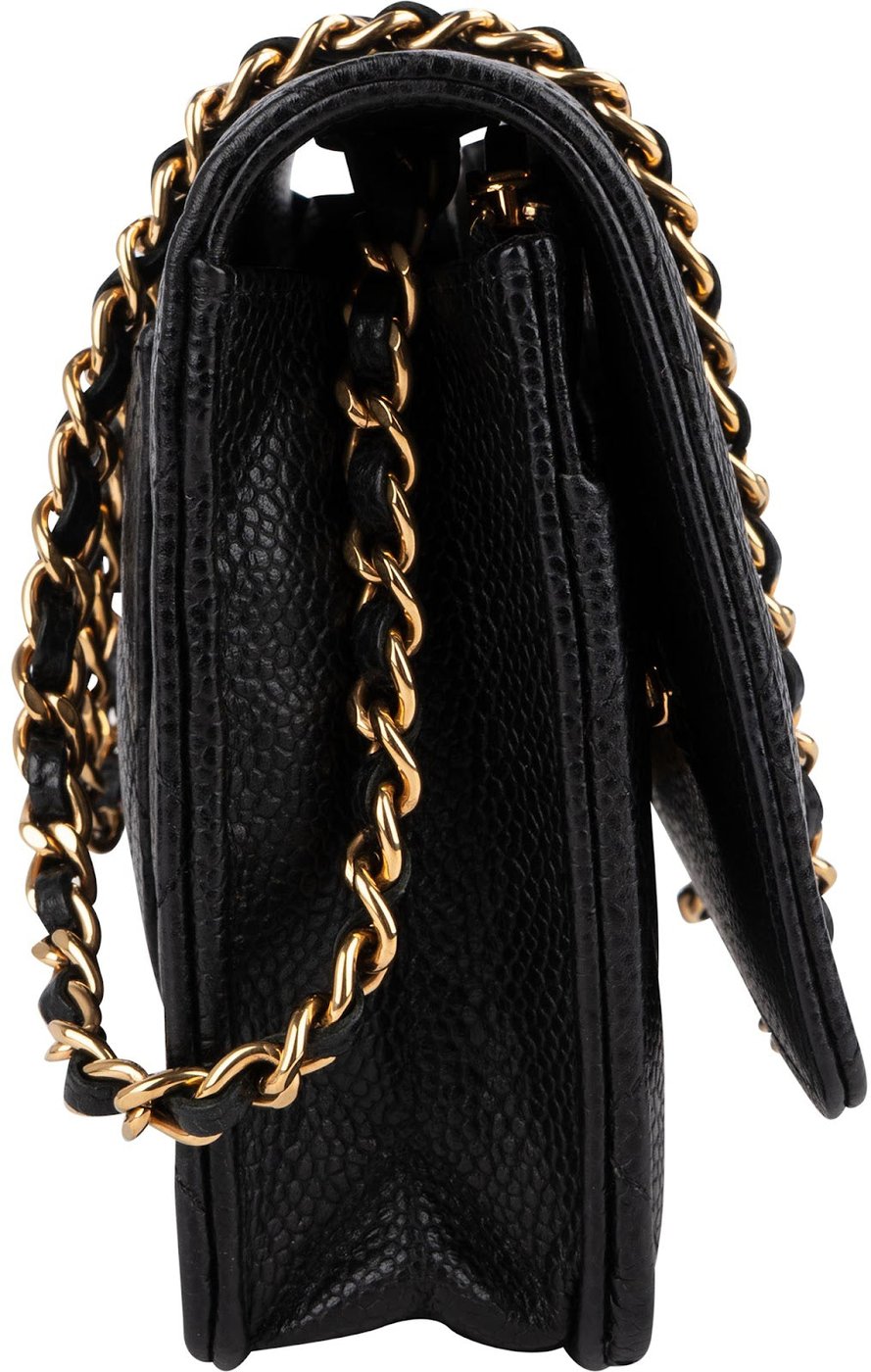 Chanel Quilted Caviar Leather Wallet On Chain Crossbody Bag