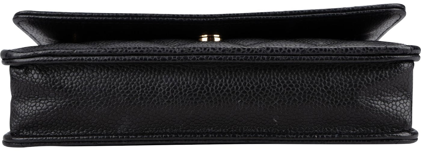 Chanel Quilted Caviar Leather Wallet On Chain Crossbody Bag
