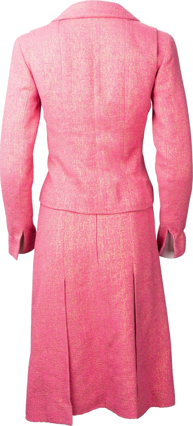 Chanel Pink Shimmering Gold Tweed Costume Set (DE34 & DE40 / FR36 & FR42)