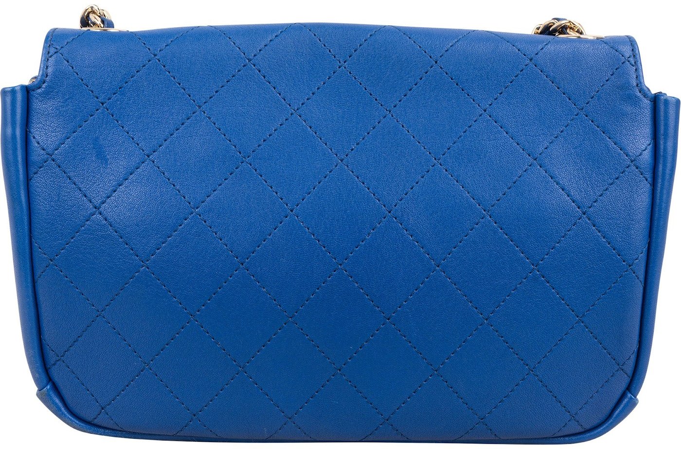 Chanel Quilted Stitched Leather Side Chain Single Flap Shoulder Bag
