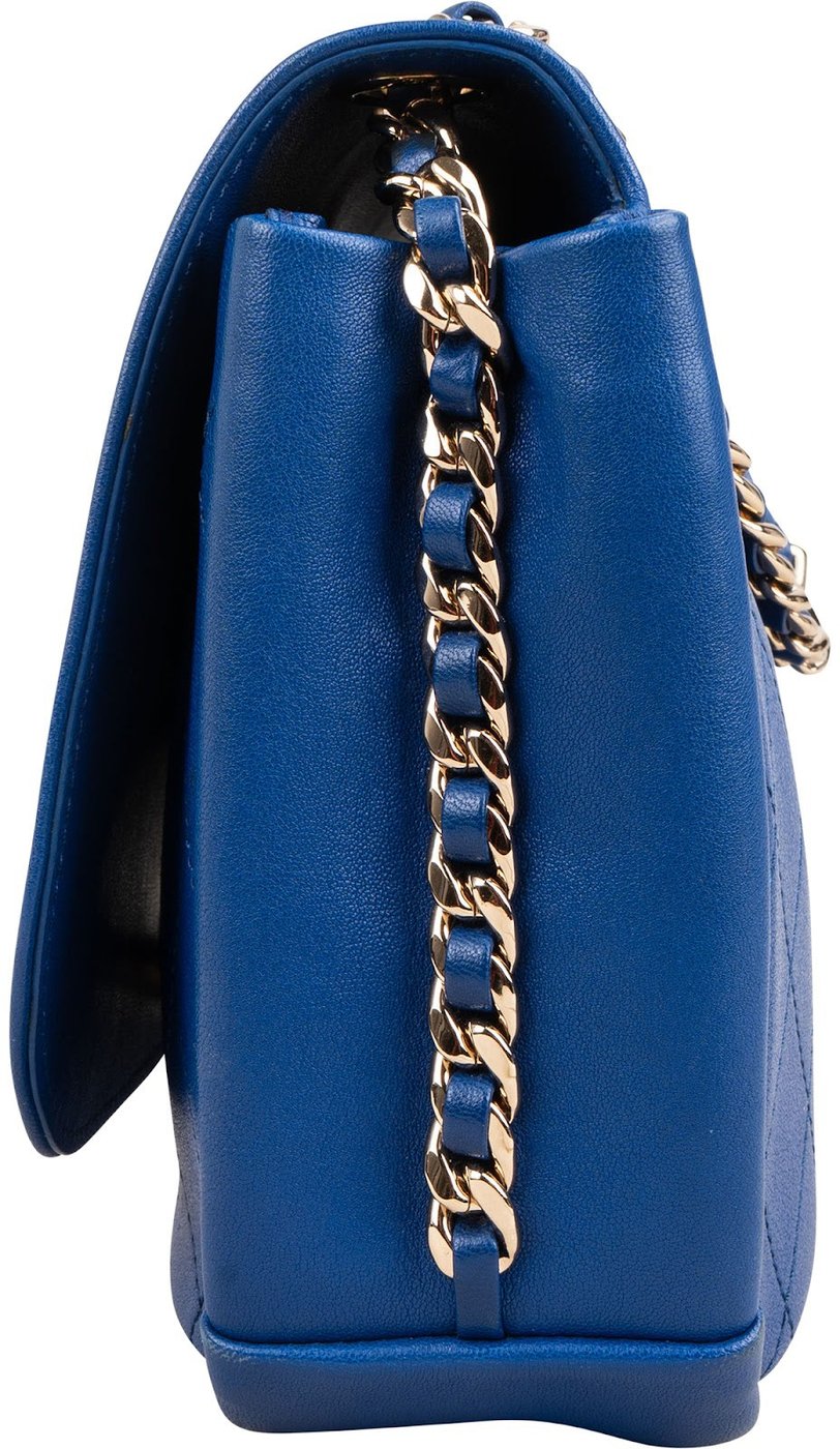 Chanel Quilted Stitched Leather Side Chain Single Flap Shoulder Bag
