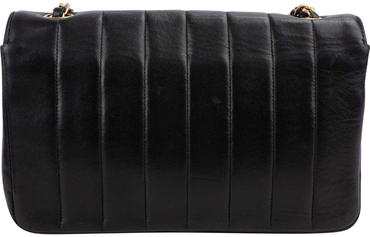 Chanel Vertical Quilted Lambskin 24K Gold Single Flap Crossbody Bag