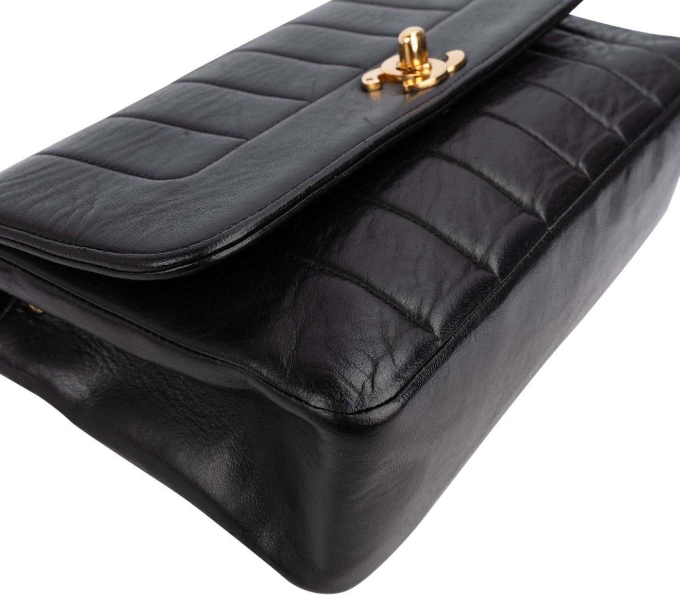 Chanel Vertical Quilted Lambskin 24K Gold Single Flap Crossbody Bag