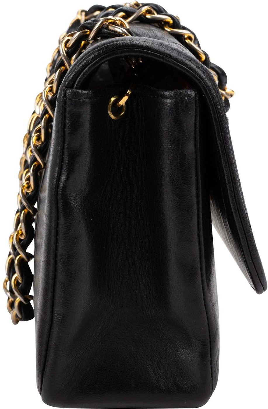 Chanel Vertical Quilted Lambskin 24K Gold Single Flap Crossbody Bag