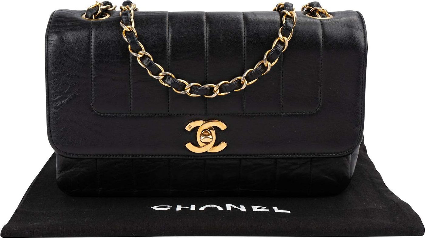 Chanel Vertical Quilted Lambskin 24K Gold Single Flap Crossbody Bag