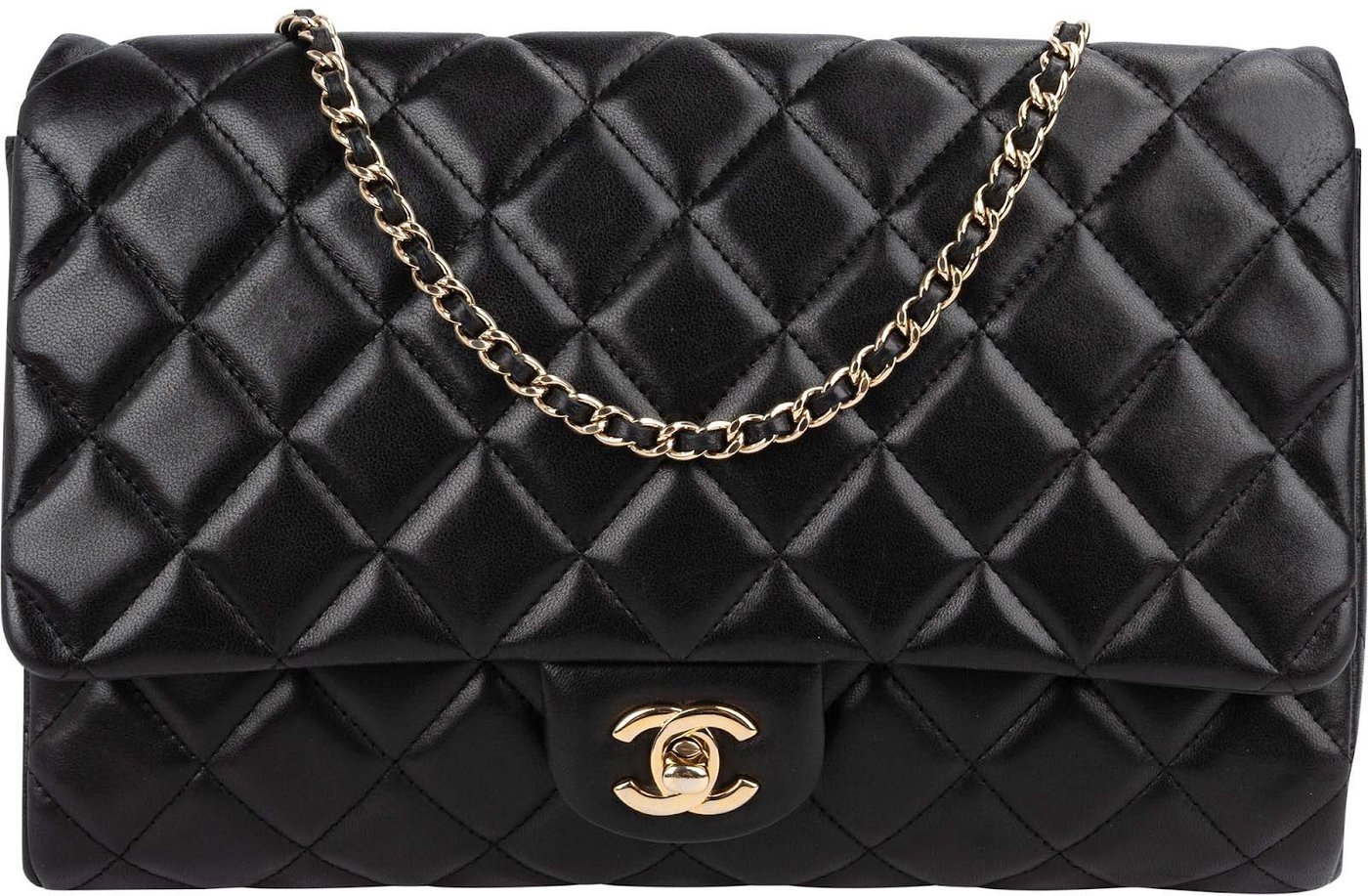 Chanel Quilted Lambskin Medium Single Flap Shoulder Bag