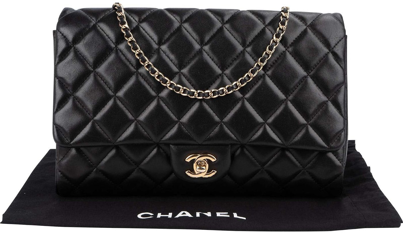 Chanel Quilted Lambskin Medium Single Flap Shoulder Bag