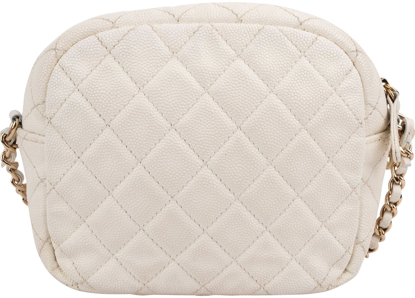 Chanel Quilted Caviar Leather Small Round Camera Crossbody Bag