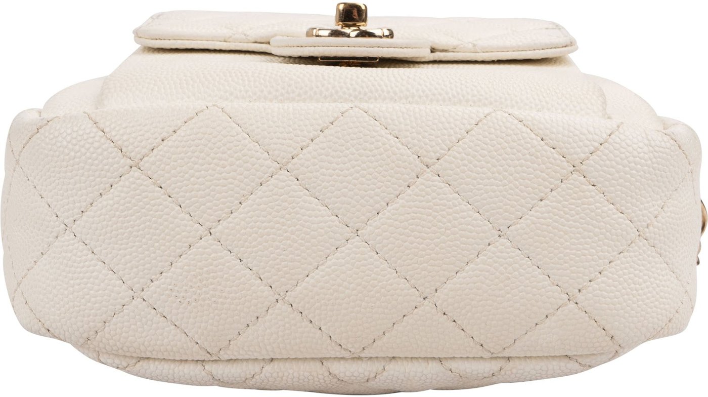 Chanel Quilted Caviar Leather Small Round Camera Crossbody Bag