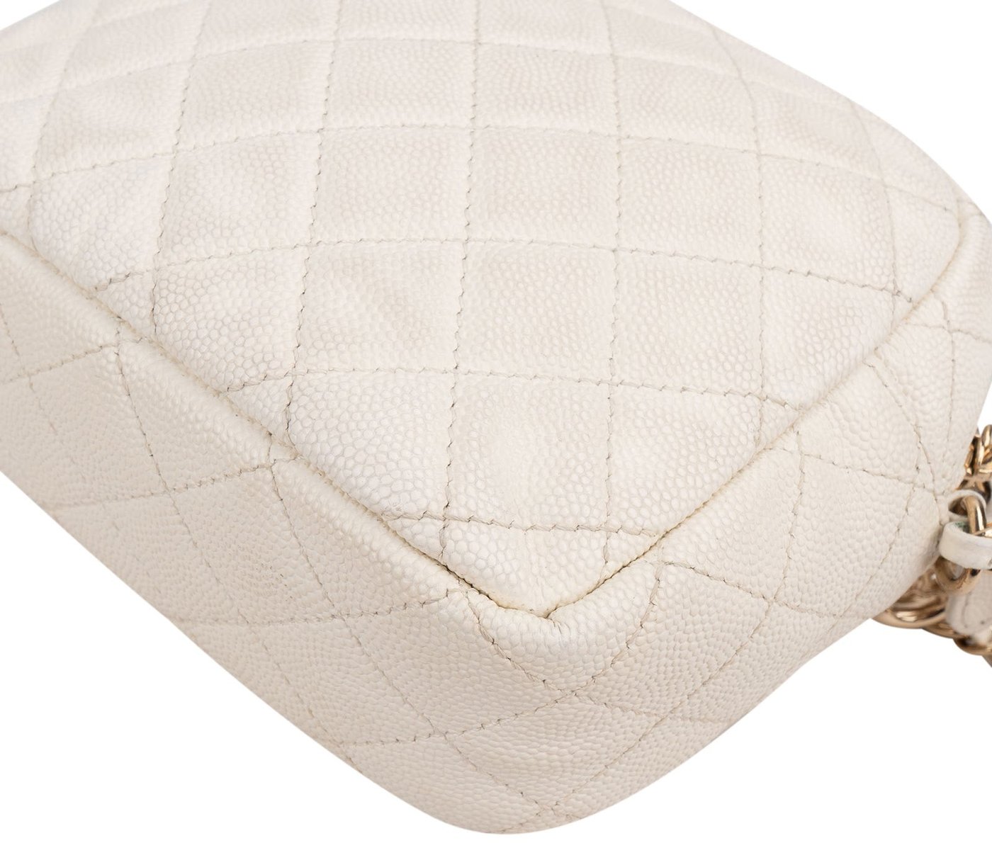 Chanel Quilted Caviar Leather Small Round Camera Crossbody Bag
