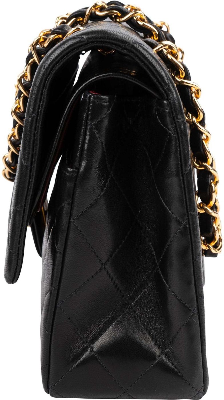 Chanel Quilted Lambskin Medium 24K Gold Double Flap Shoulder Bag