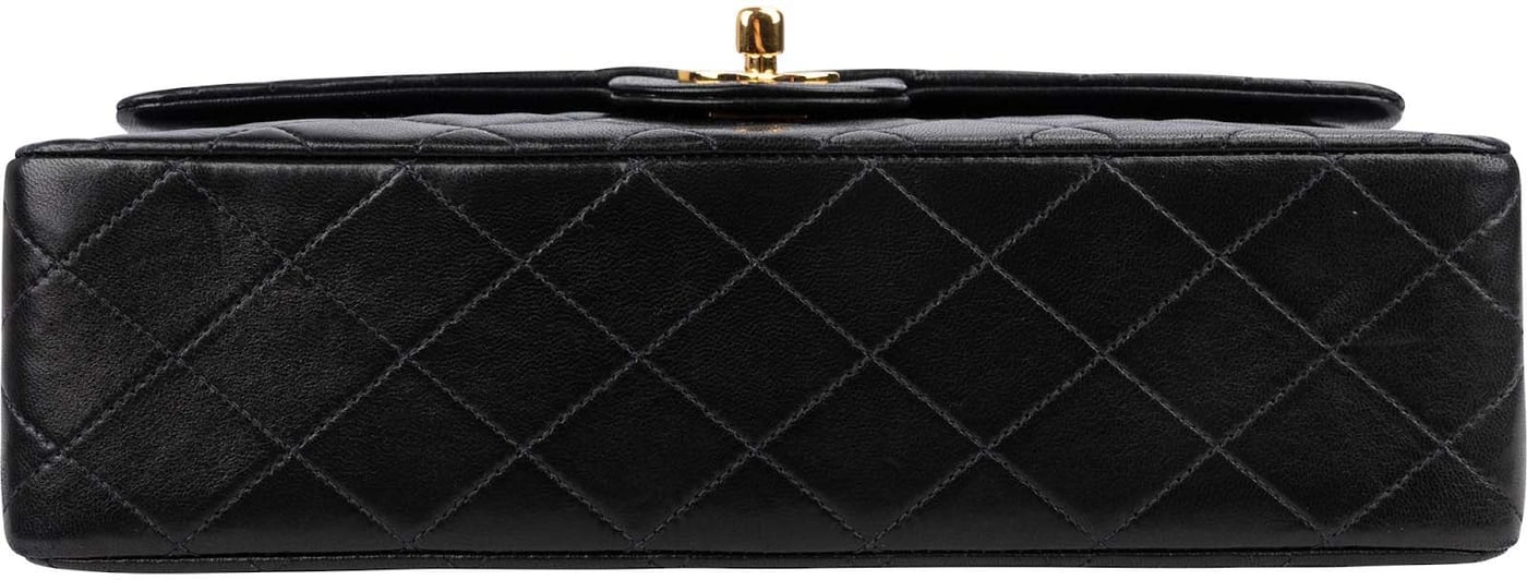 Chanel Quilted Lambskin Medium 24K Gold Double Flap Shoulder Bag