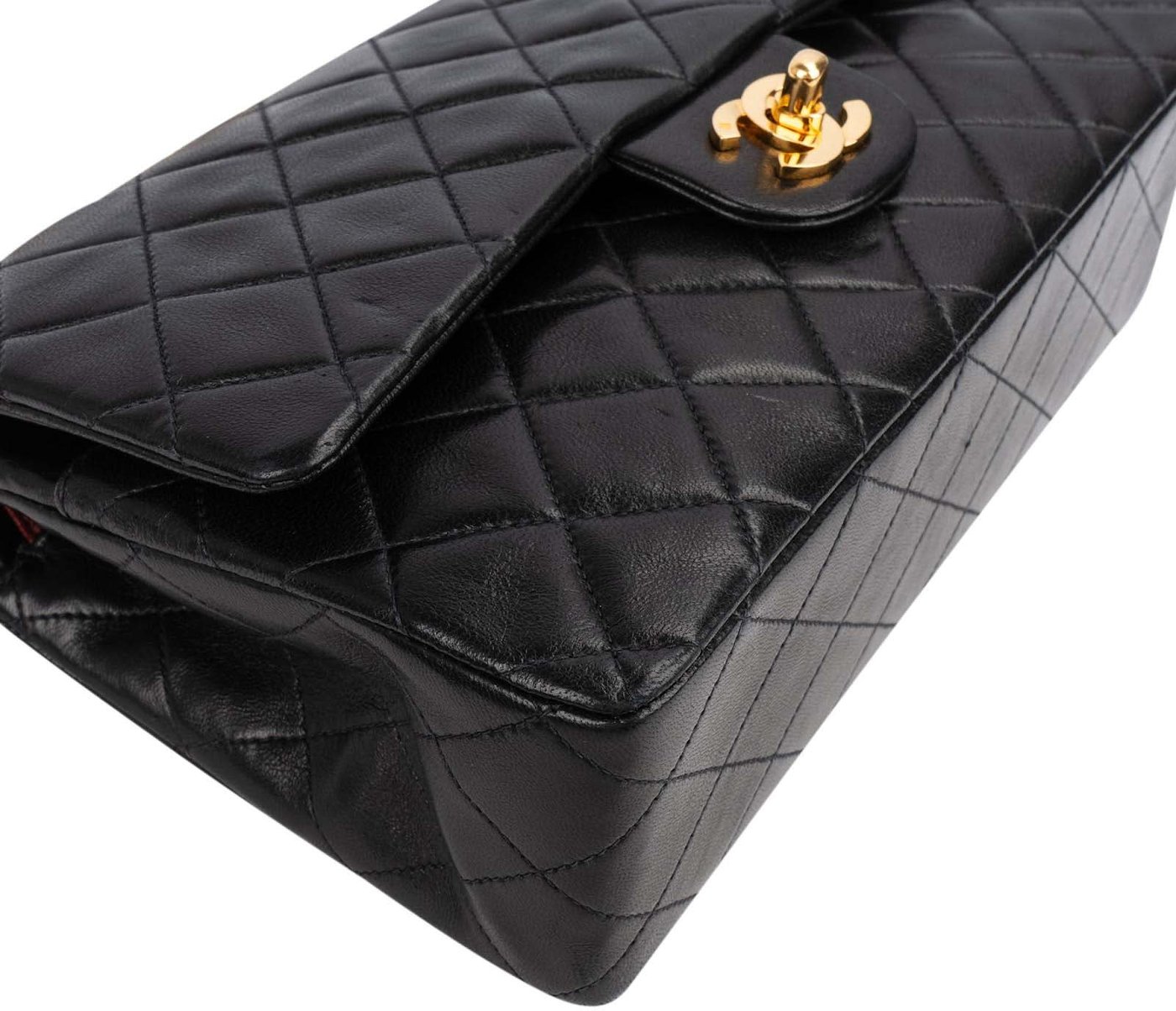 Chanel Quilted Lambskin Medium 24K Gold Double Flap Shoulder Bag