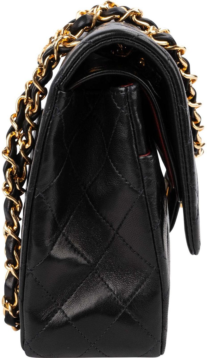 Chanel Quilted Lambskin Medium 24K Gold Double Flap Shoulder Bag