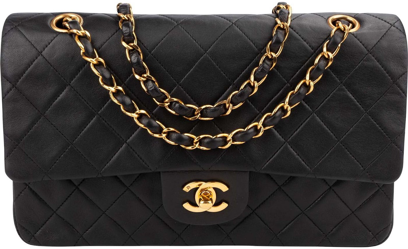 Chanel Quilted Lambskin Medium 24K Gold Double Flap Shoulder Bag