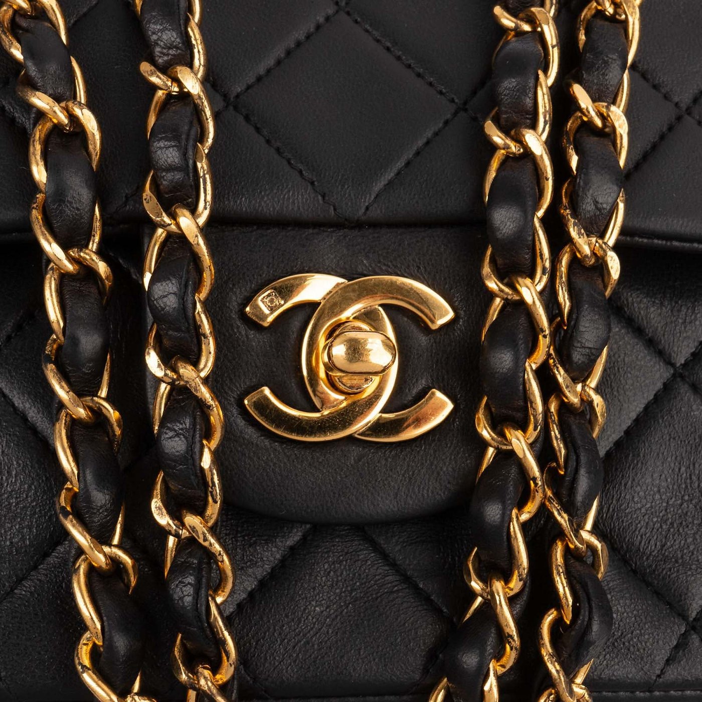 Chanel Quilted Lambskin Medium 24K Gold Double Flap Shoulder Bag