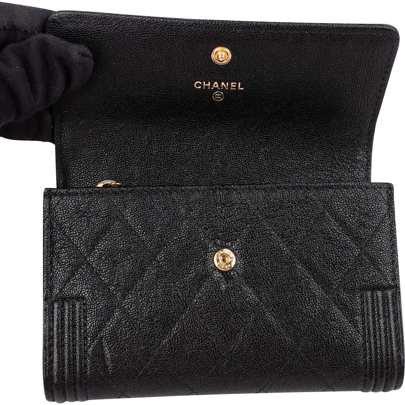 Chanel Caviar Leather Small Boy Wallet