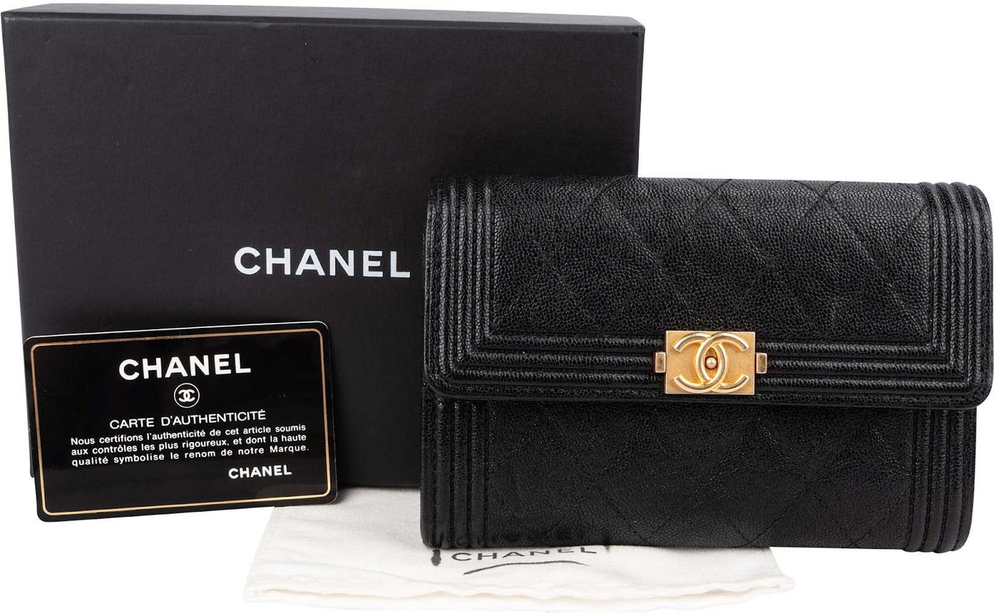 Chanel Caviar Leather Small Boy Wallet