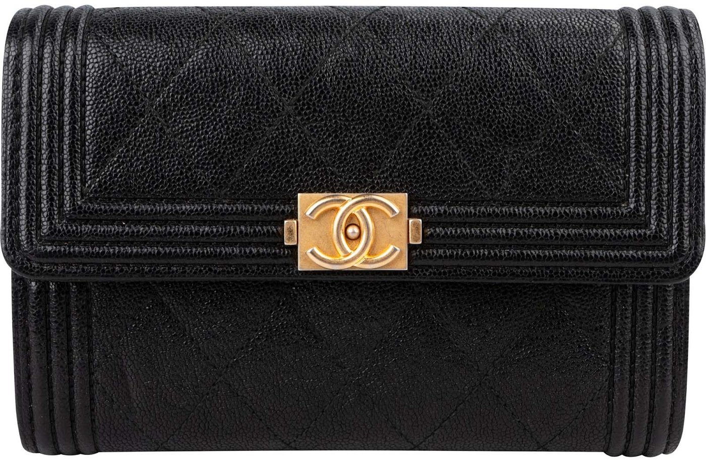Chanel Caviar Leather Small Boy Wallet