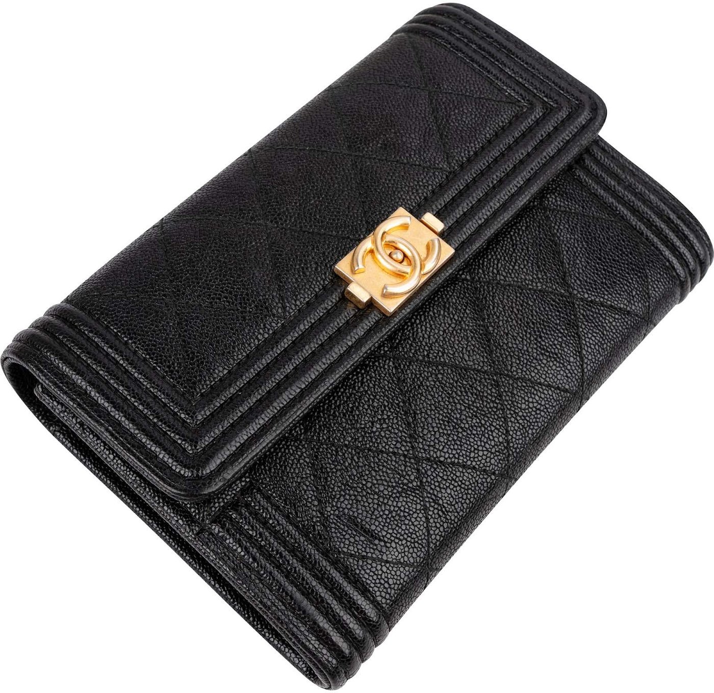 Chanel Caviar Leather Small Boy Wallet