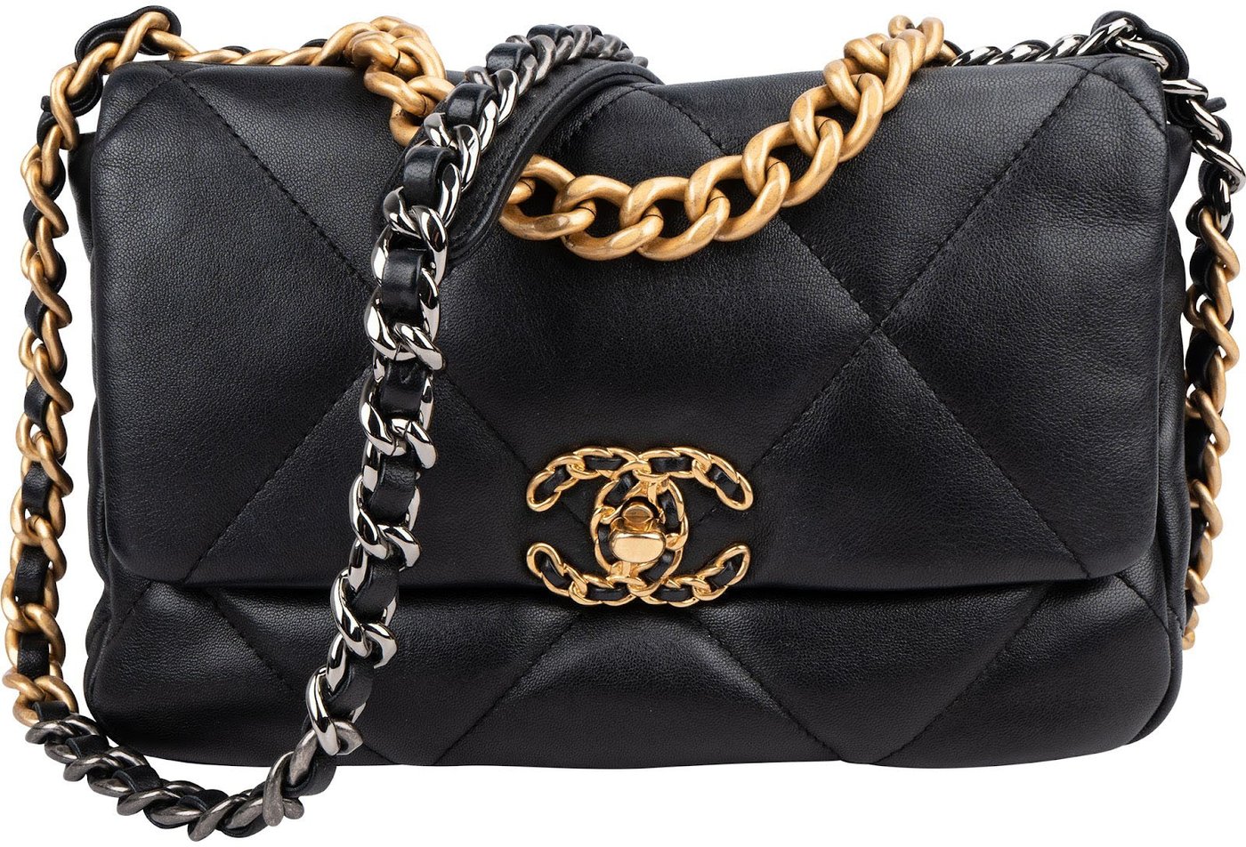 Chanel 19 Quilted Lambskin Leather Single Flap Crossbody Bag