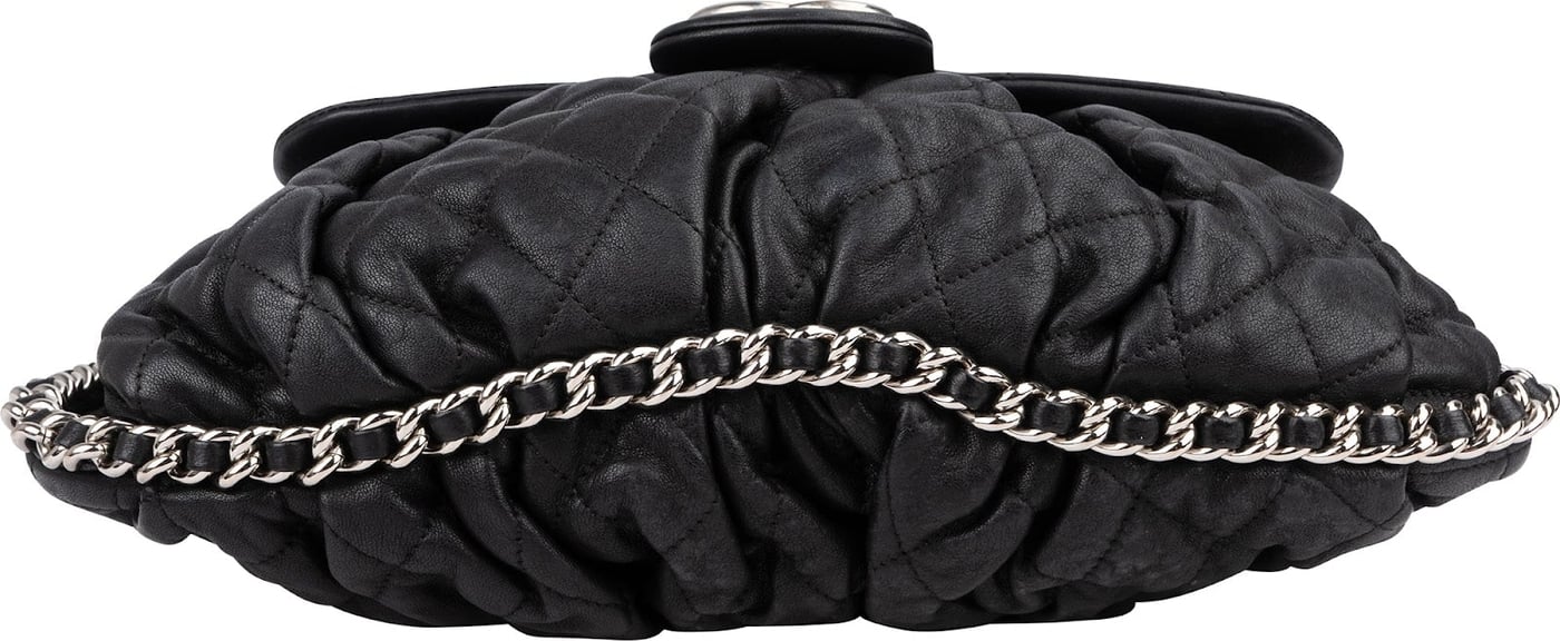 Chanel Quilted Lambskin Bubble Quilt Jumbo Single Flap Crossbody Bag