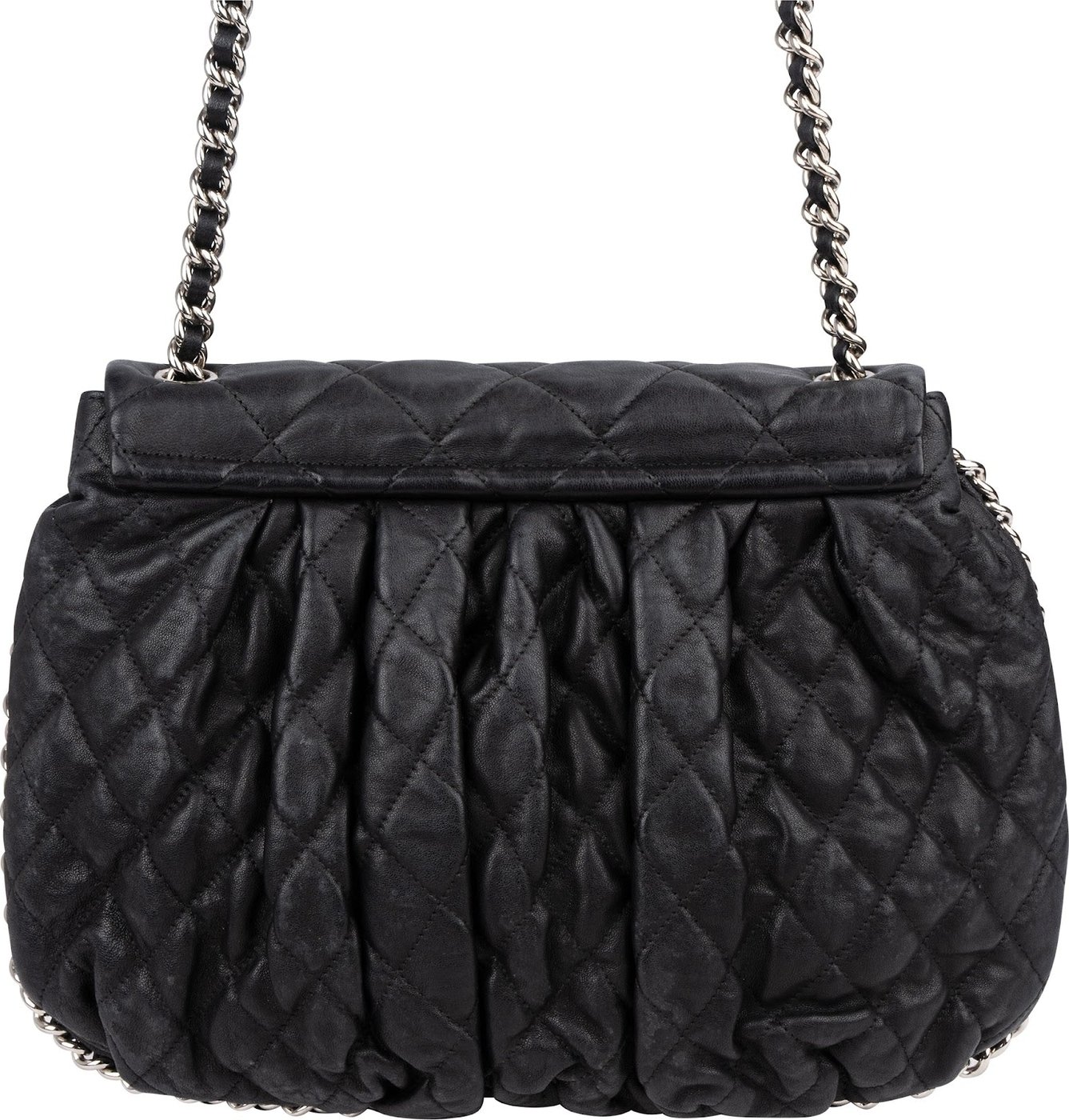 Chanel Quilted Lambskin Bubble Quilt Jumbo Single Flap Crossbody Bag