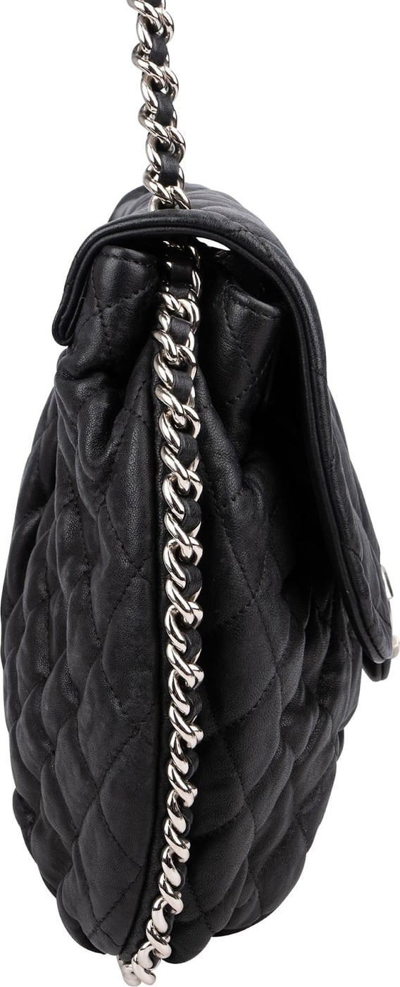 Chanel Quilted Lambskin Bubble Quilt Jumbo Single Flap Crossbody Bag