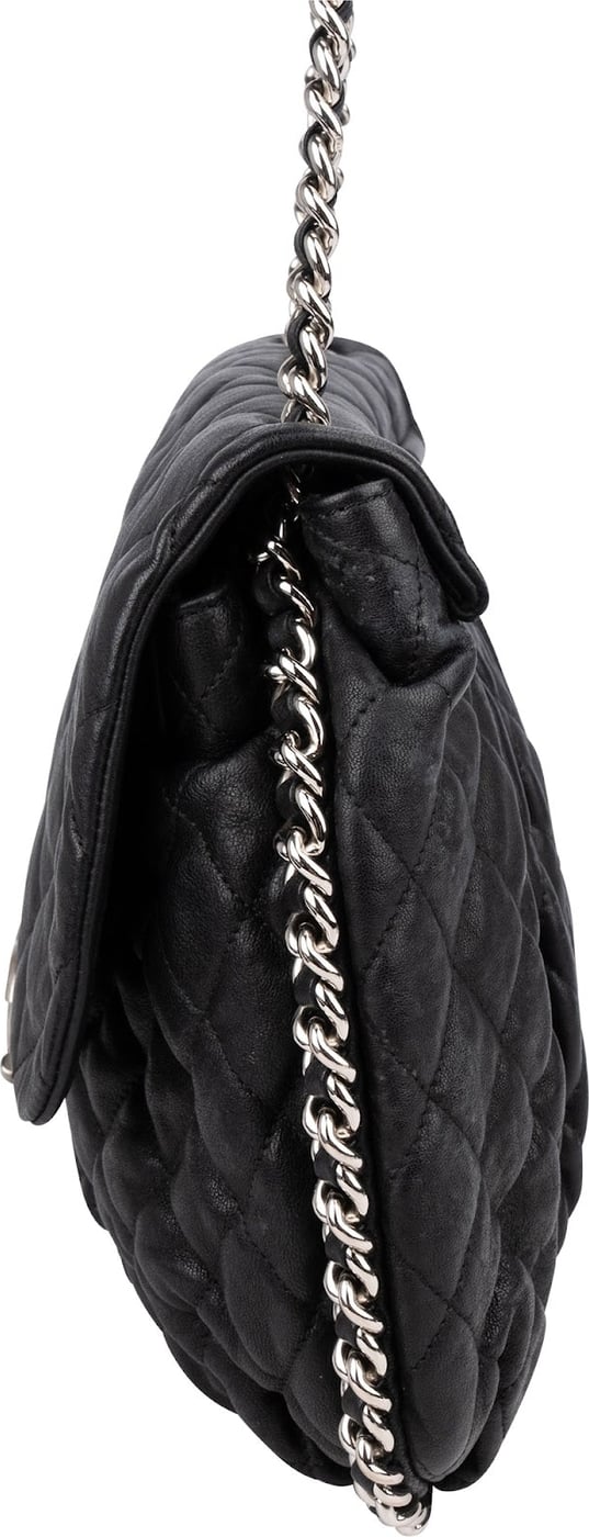 Chanel Quilted Lambskin Bubble Quilt Jumbo Single Flap Crossbody Bag