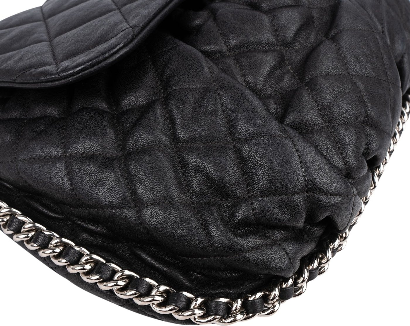 Chanel Quilted Lambskin Bubble Quilt Jumbo Single Flap Crossbody Bag