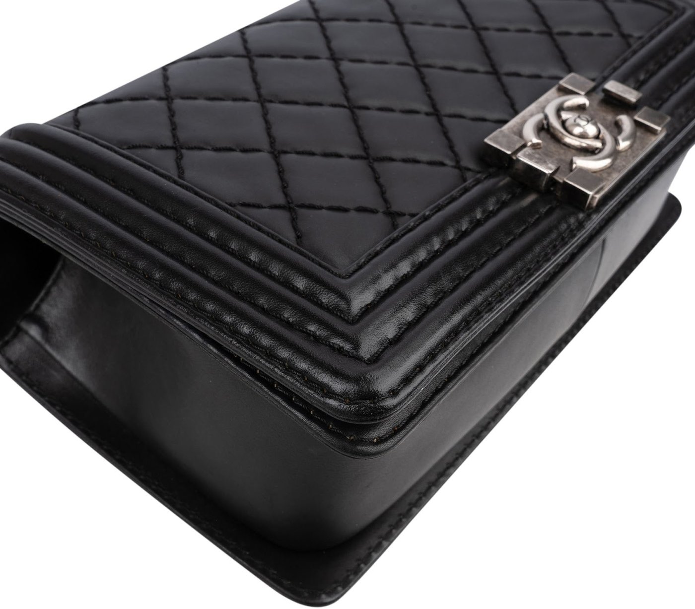 Chanel Quilted Lambskin Medium Boy Single Flap Crossbody Bag