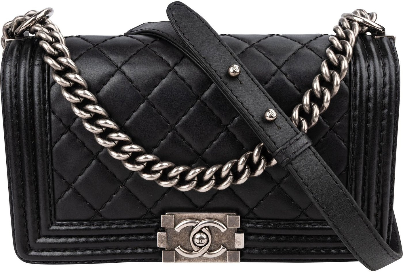 Chanel Quilted Lambskin Medium Boy Single Flap Crossbody Bag