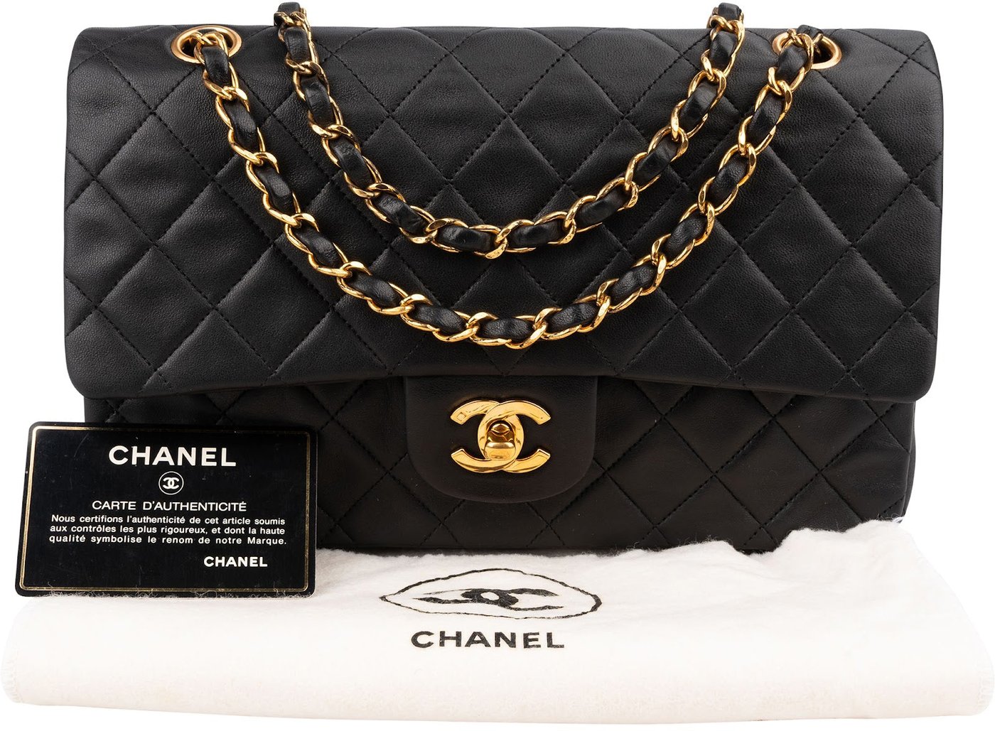 Chanel Quilted Lambskin 24K Gold Medium Double Flap Shoulder Bag
