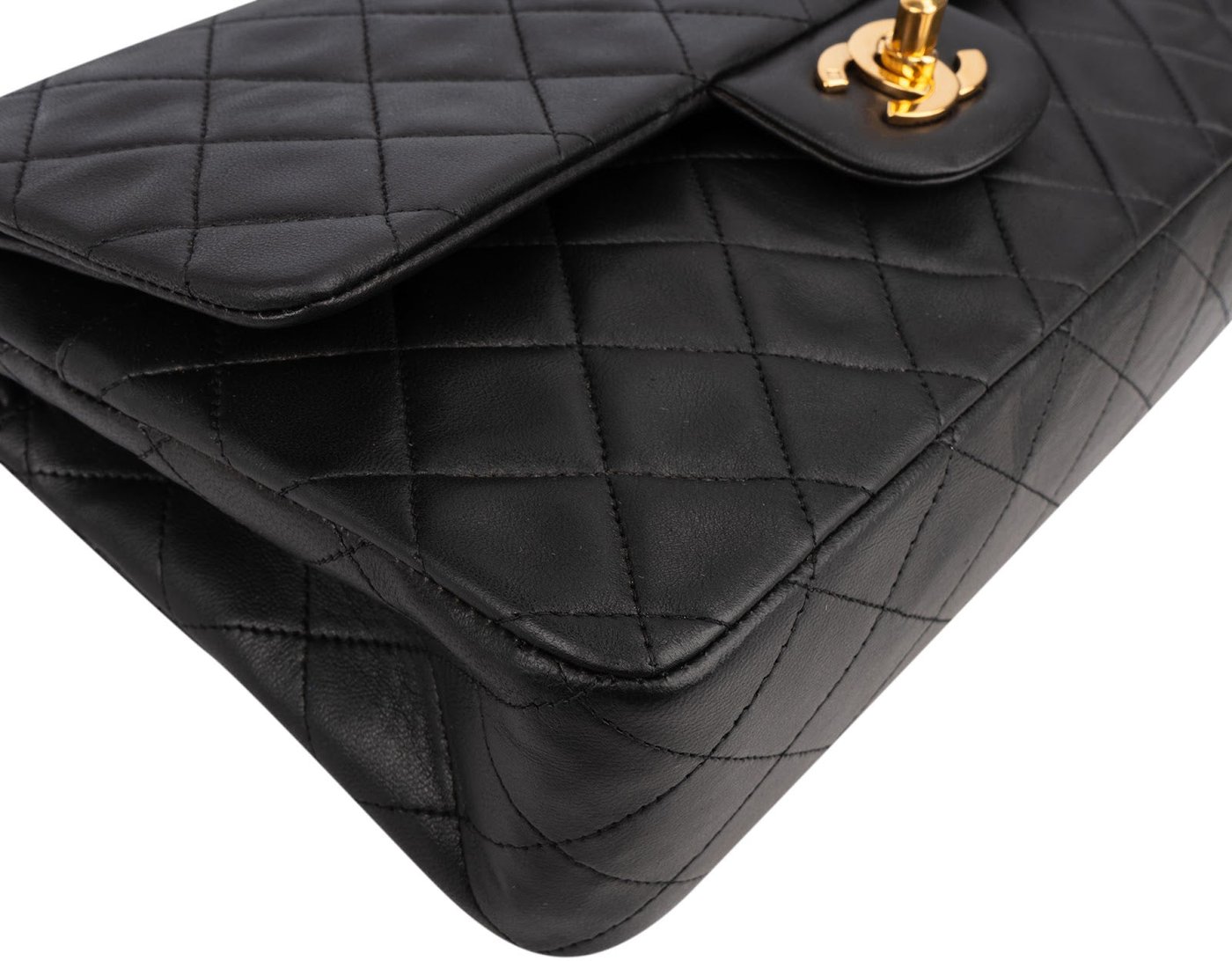 Chanel Quilted Lambskin 24K Gold Medium Double Flap Shoulder Bag
