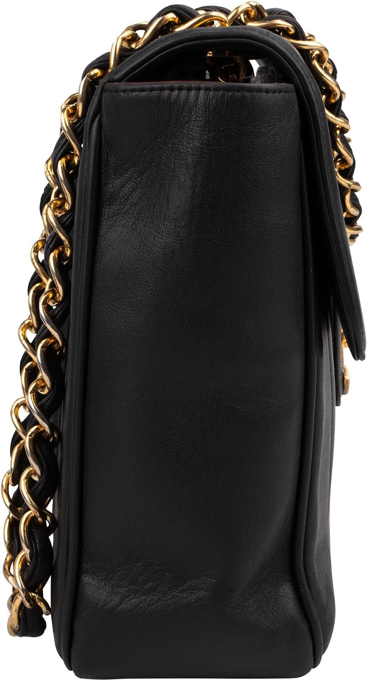 Chanel Vertical Quilted Lambskin 24K Gold Jumbo Single Flap Crossbody Bag